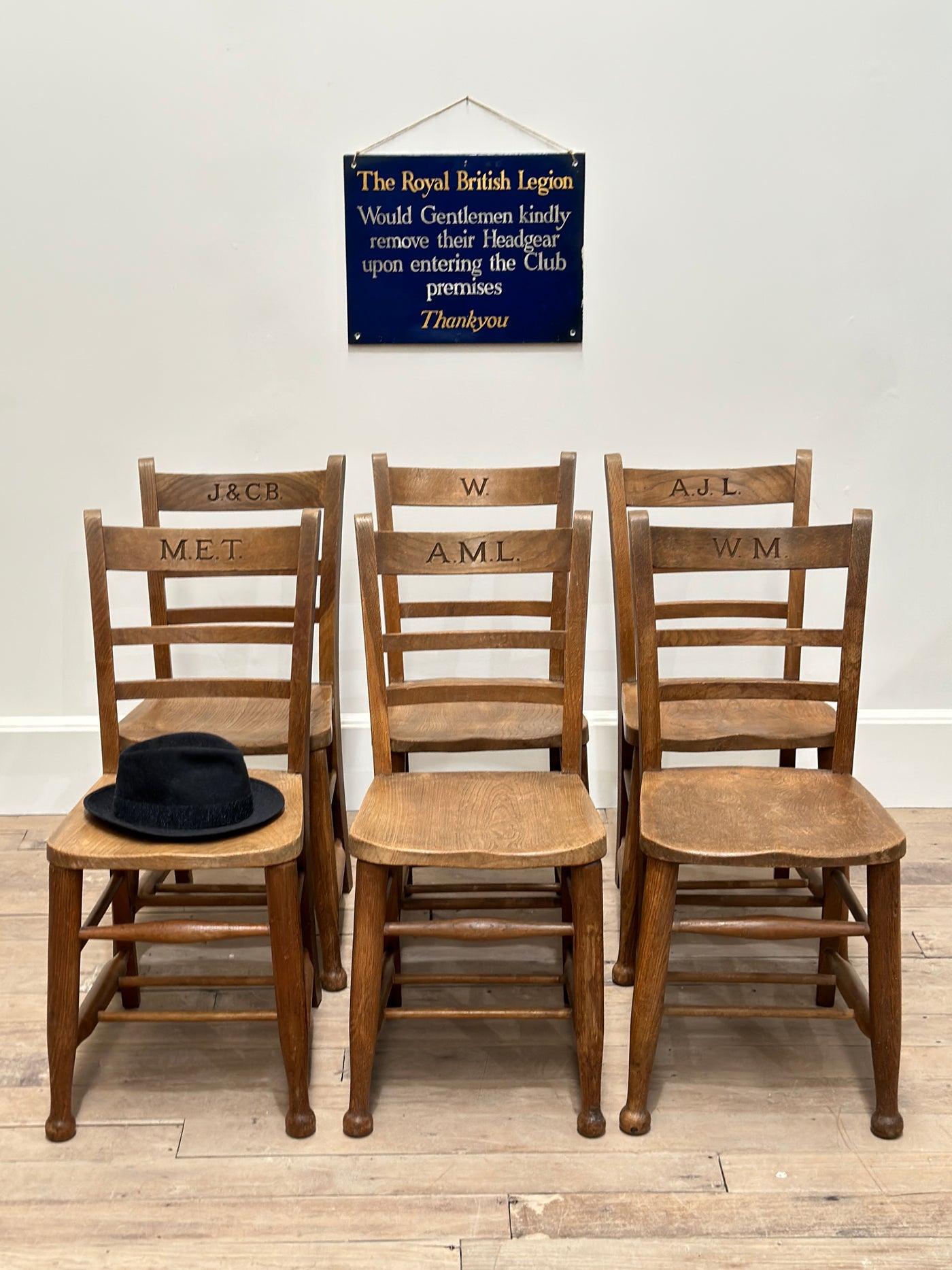 Set Of 6 English Elm Chairs