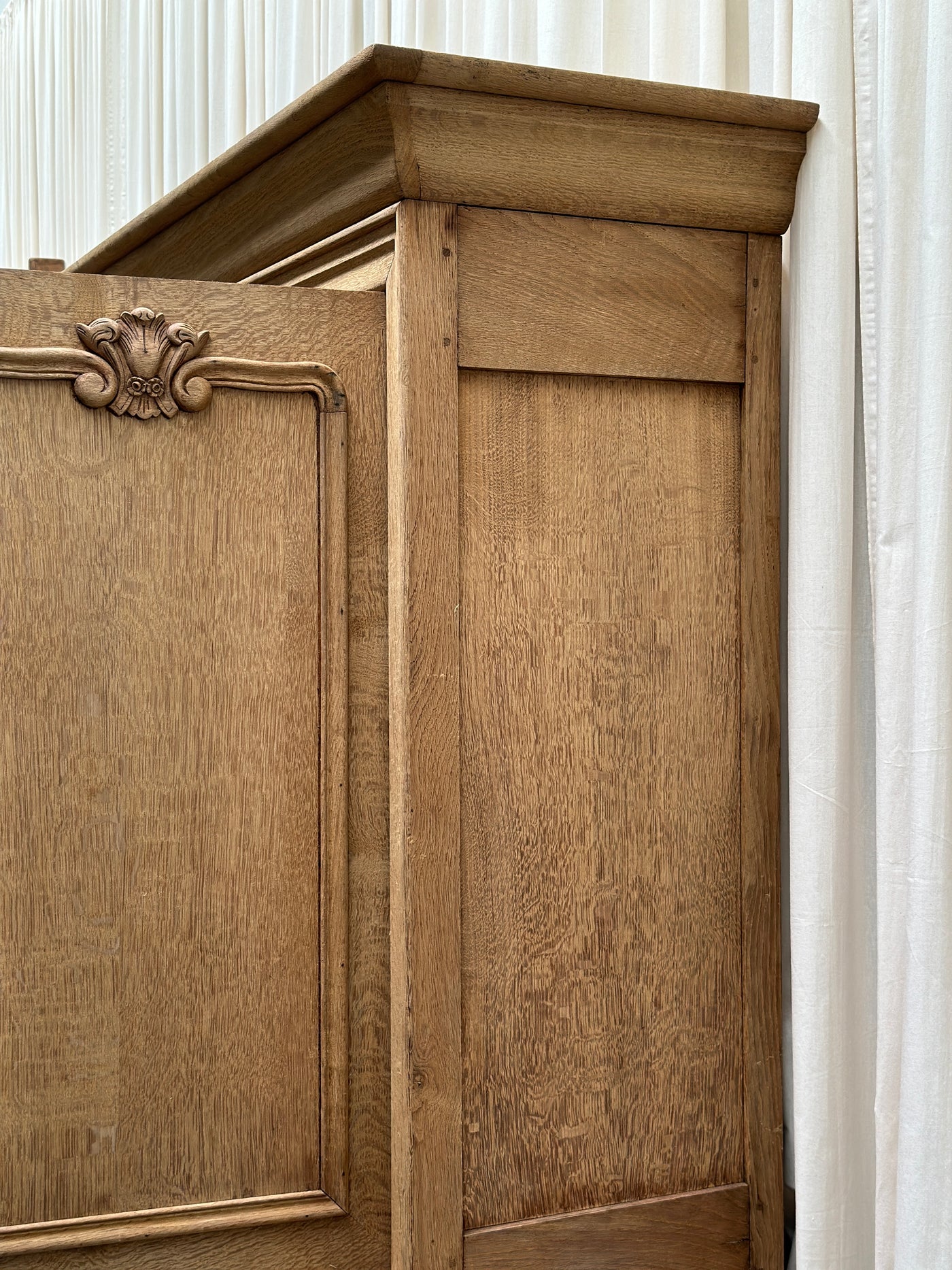 19th Century Bleached French Oak Buffet deux Corps