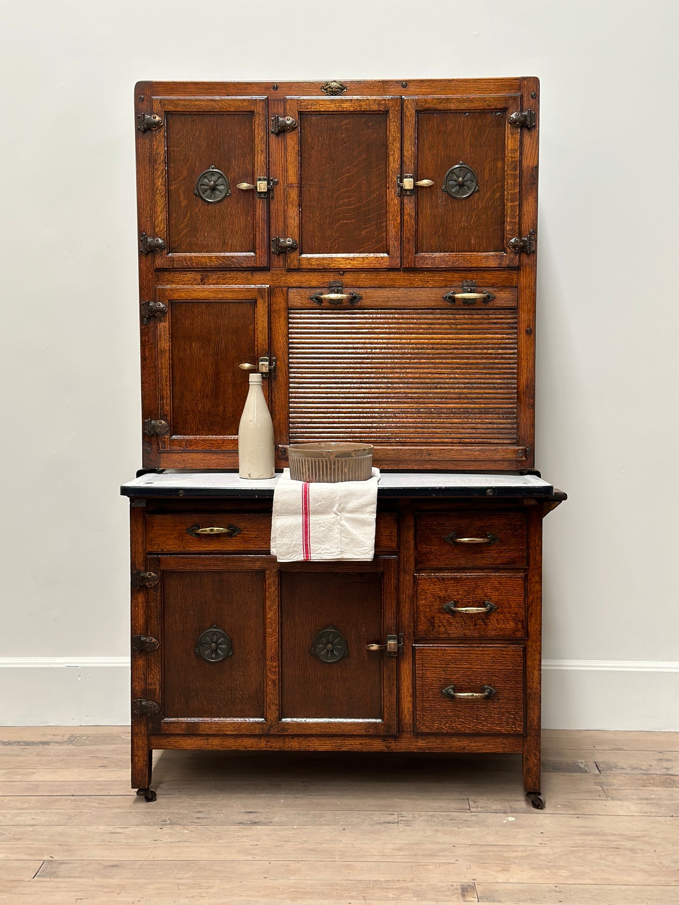 Antique English Kitchen Oak Cabinet