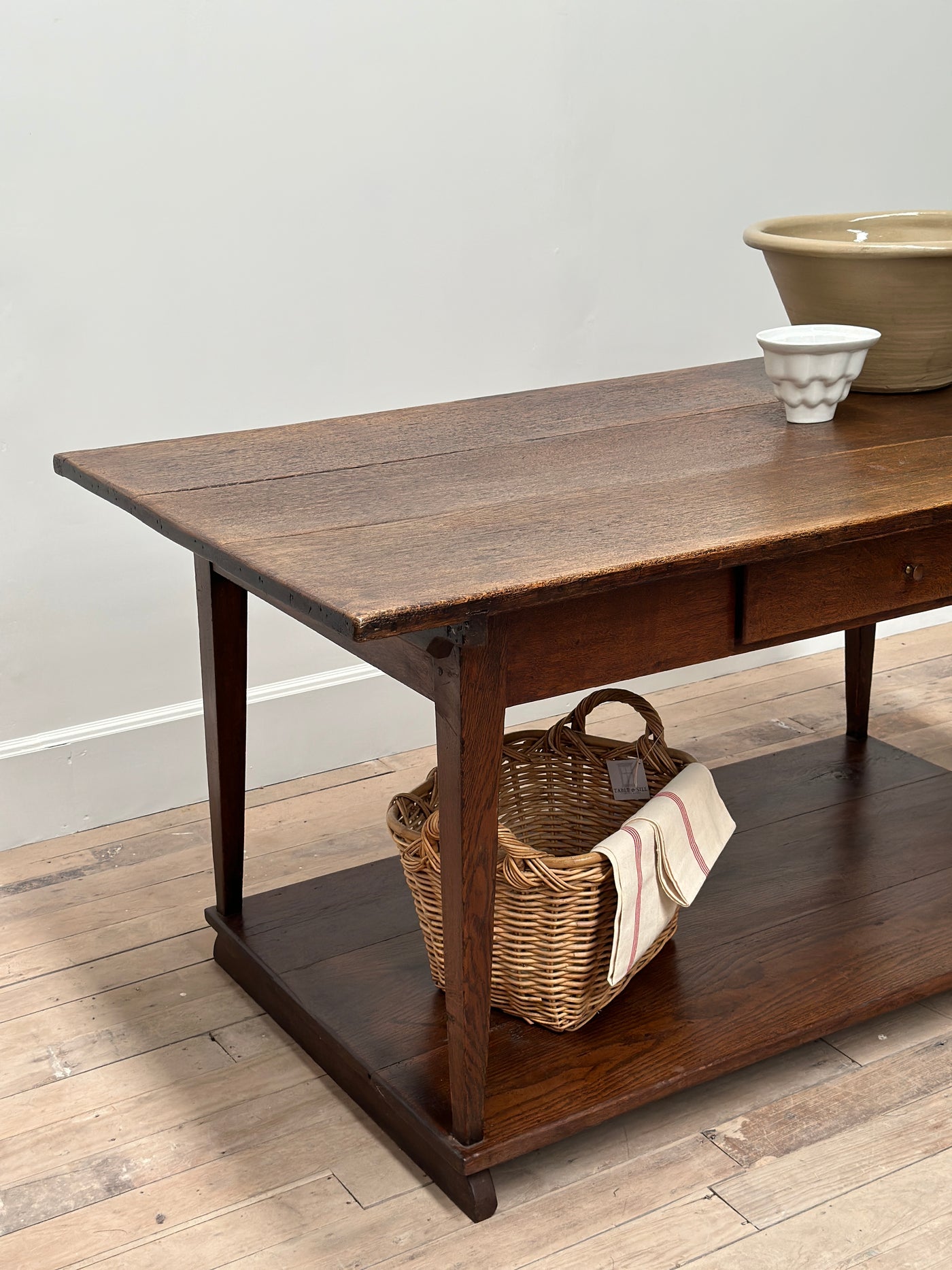 French Oak Work Table Kitchen Island