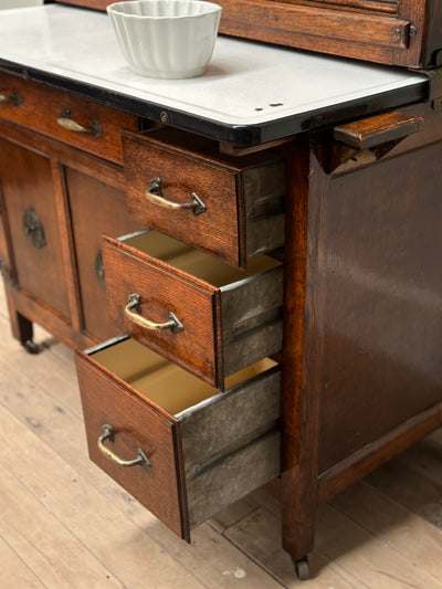 Antique English Kitchen Oak Cabinet