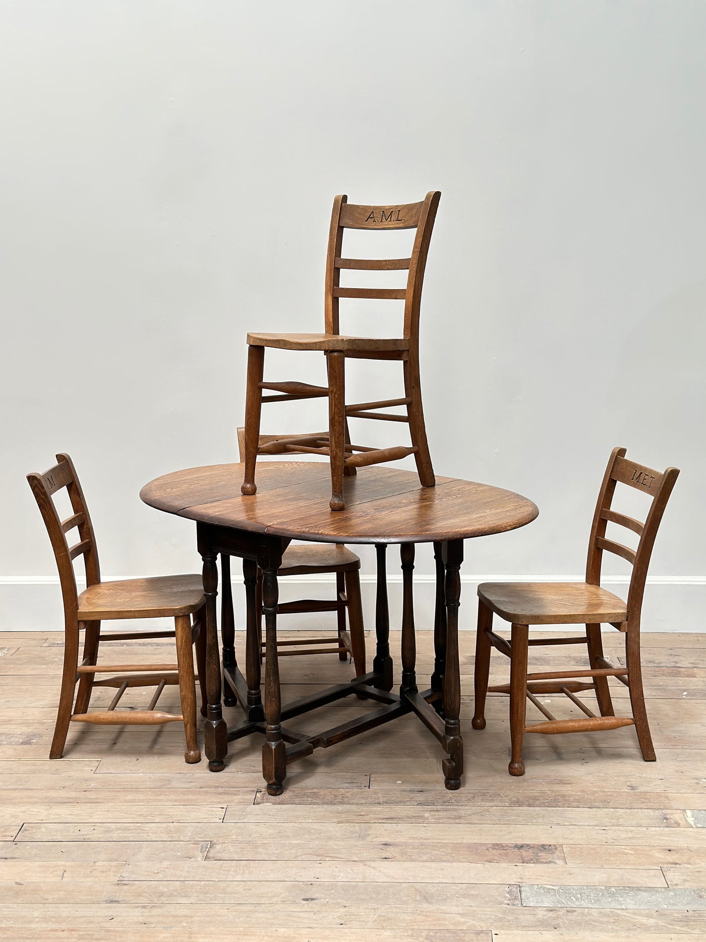 Set Of 6 English Elm Chairs