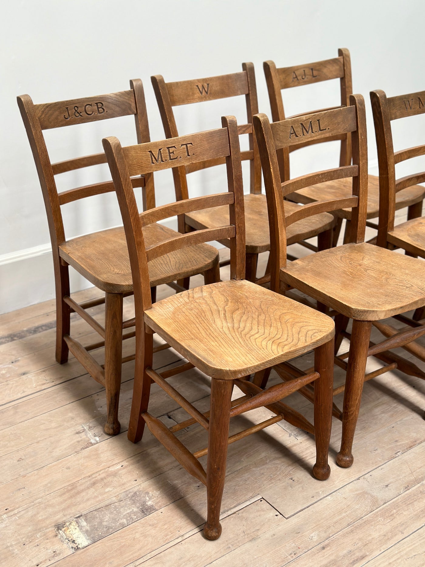 Set Of 6 English Elm Chairs