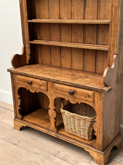 Antique Irish Fiddle Front Pine Dresser