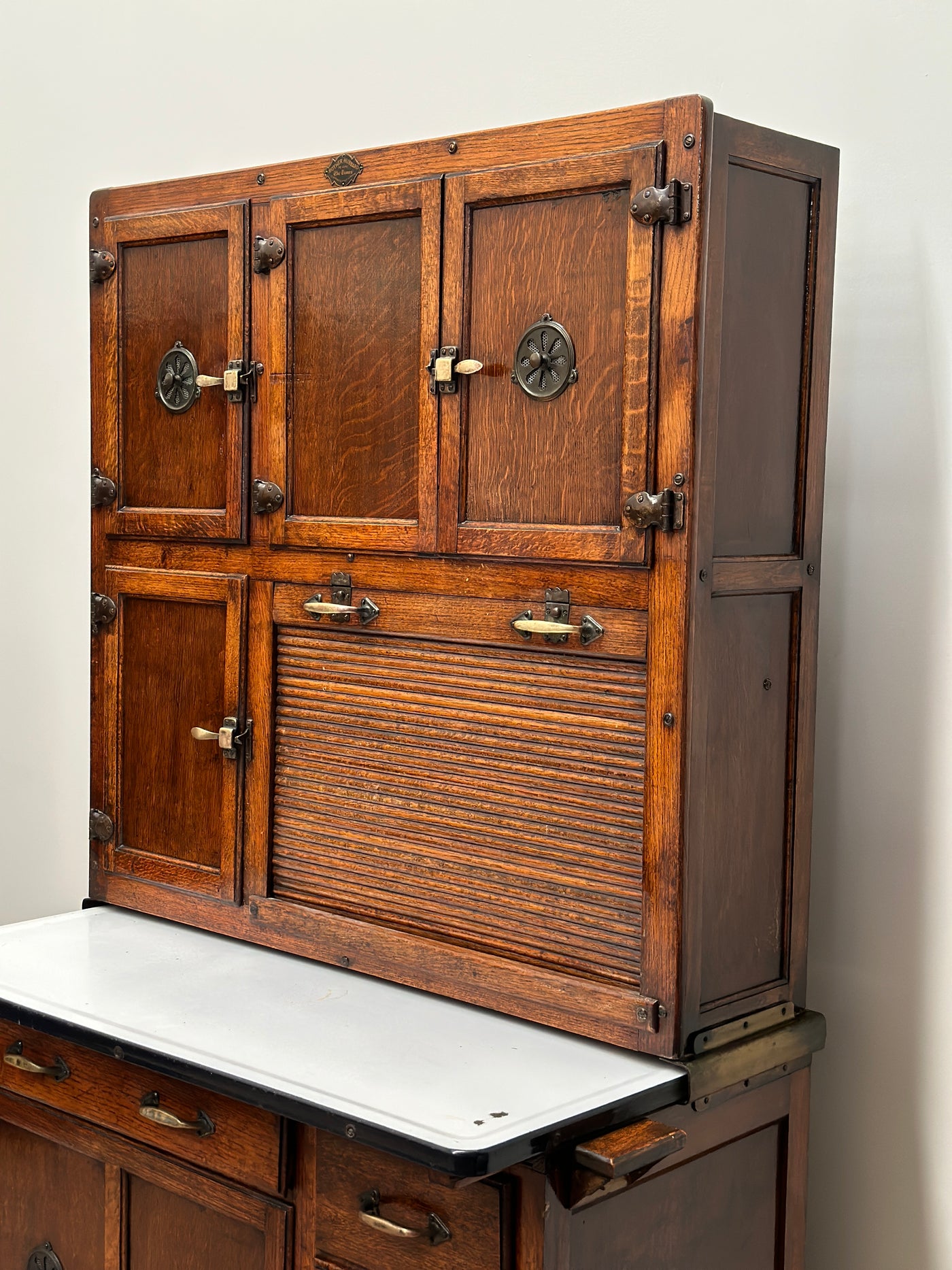 Antique English Kitchen Oak Cabinet