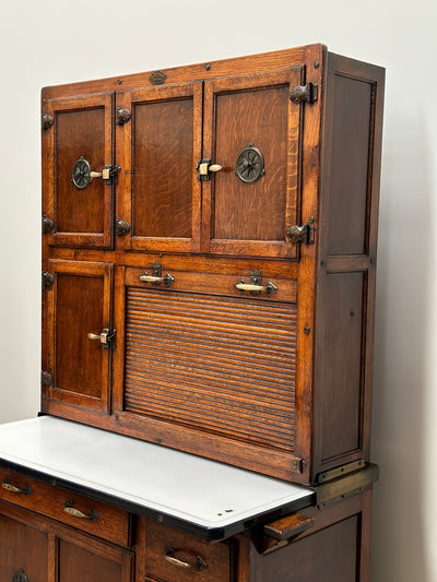 Antique English Kitchen Oak Cabinet