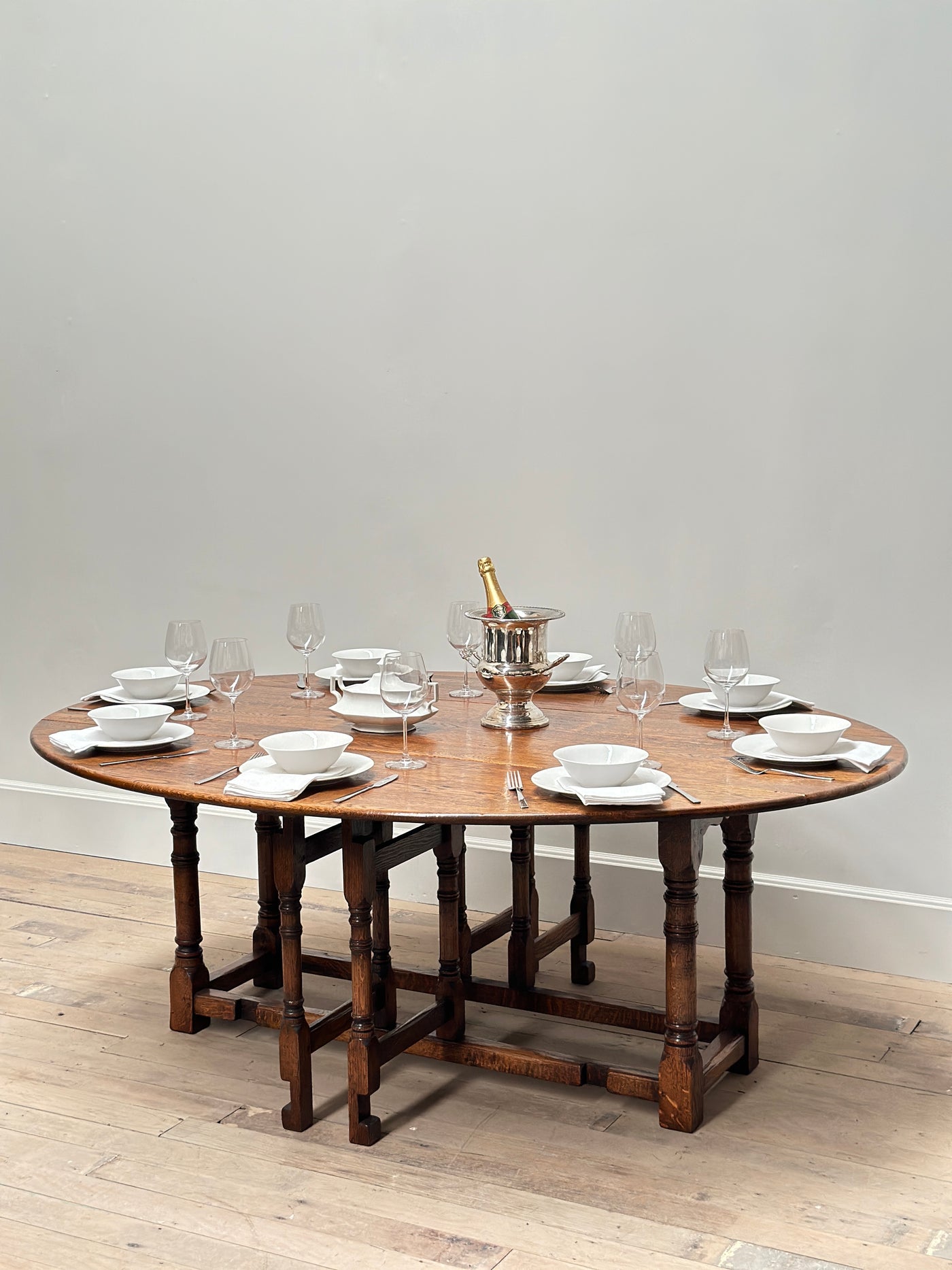 Large English Oak Folding Dining Table