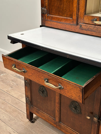 Antique English Kitchen Oak Cabinet