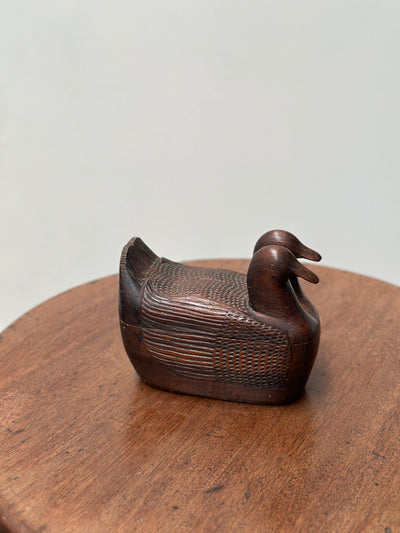 Hand carved Folk Art Duck Boxes