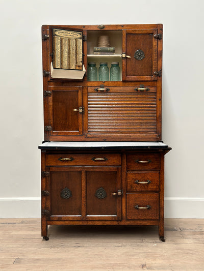 Antique English Kitchen Oak Cabinet