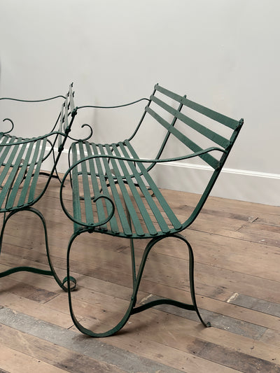 19th Century Iron Strapwork Benches (Two Available)