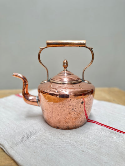 Antique English Copper + Brass Teapot 4 Pint