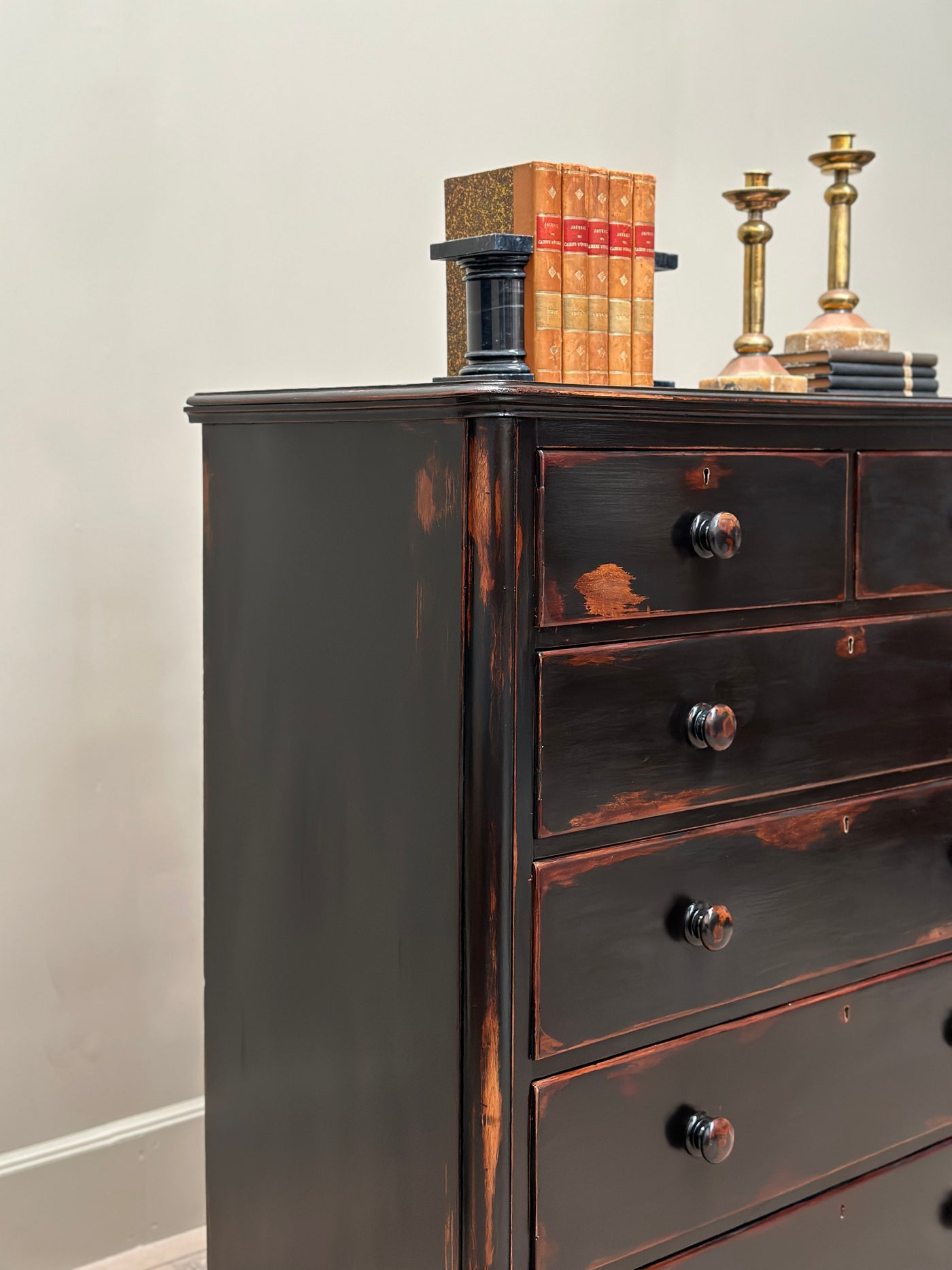 Antique Ebonised Chest Of Drawers