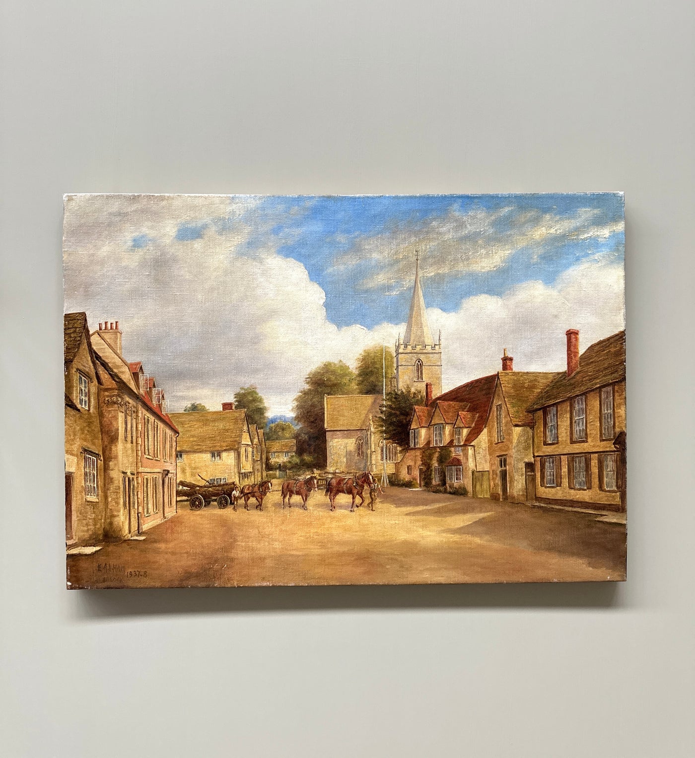 English Village Oil Painting