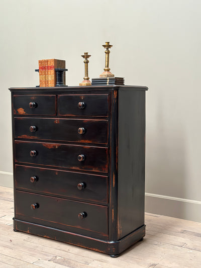 Antique Ebonised Chest Of Drawers