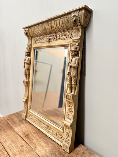 19th Century Antique Flemish Carved Oak Mirror