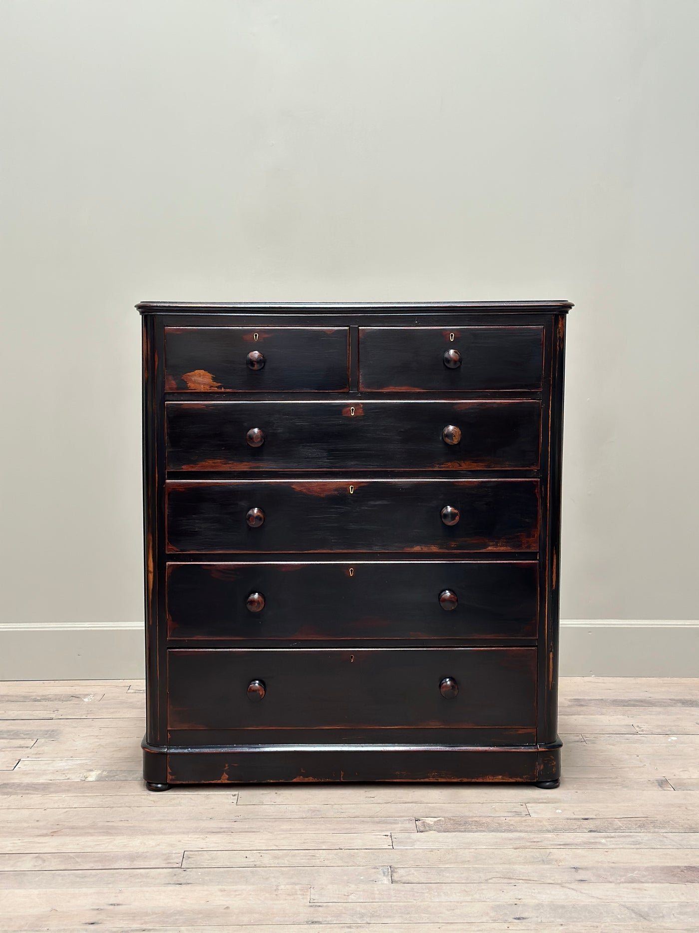 Antique Ebonised Chest Of Drawers