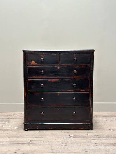 Antique Ebonised Chest Of Drawers