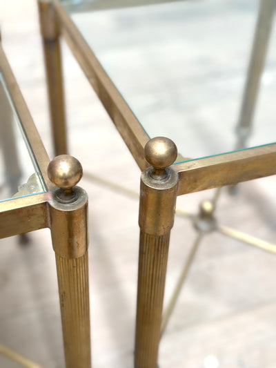 Pair 1960s Brass Side Tables