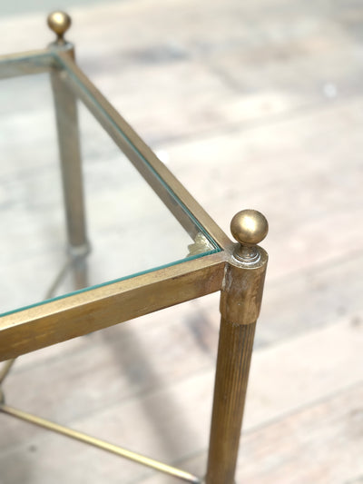 Pair 1960s Brass Side Tables